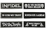 Stormshopping Bundle 6 pieces Tactical Military Morale Velcro Patch Set with Hook/Loop Backing (Black)