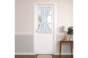 PANOVOUS French Door Curtain for Small Window Rod Pocket Blackout Curtain for French Doors 25x40 Single Curtain Panel, Greyish White