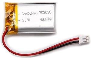 CaoDuRen MSDS Verified Part Number: 702030, Rechargeable 3.7V 400mAh Li Lipo Lithium Polymer Ion Battery Pack with 2 Pin 2.0mm JST Connector