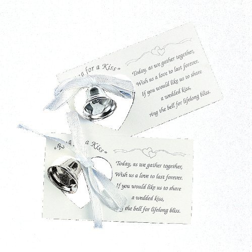 Silver wedding mini bell decorations favors (set of 50)