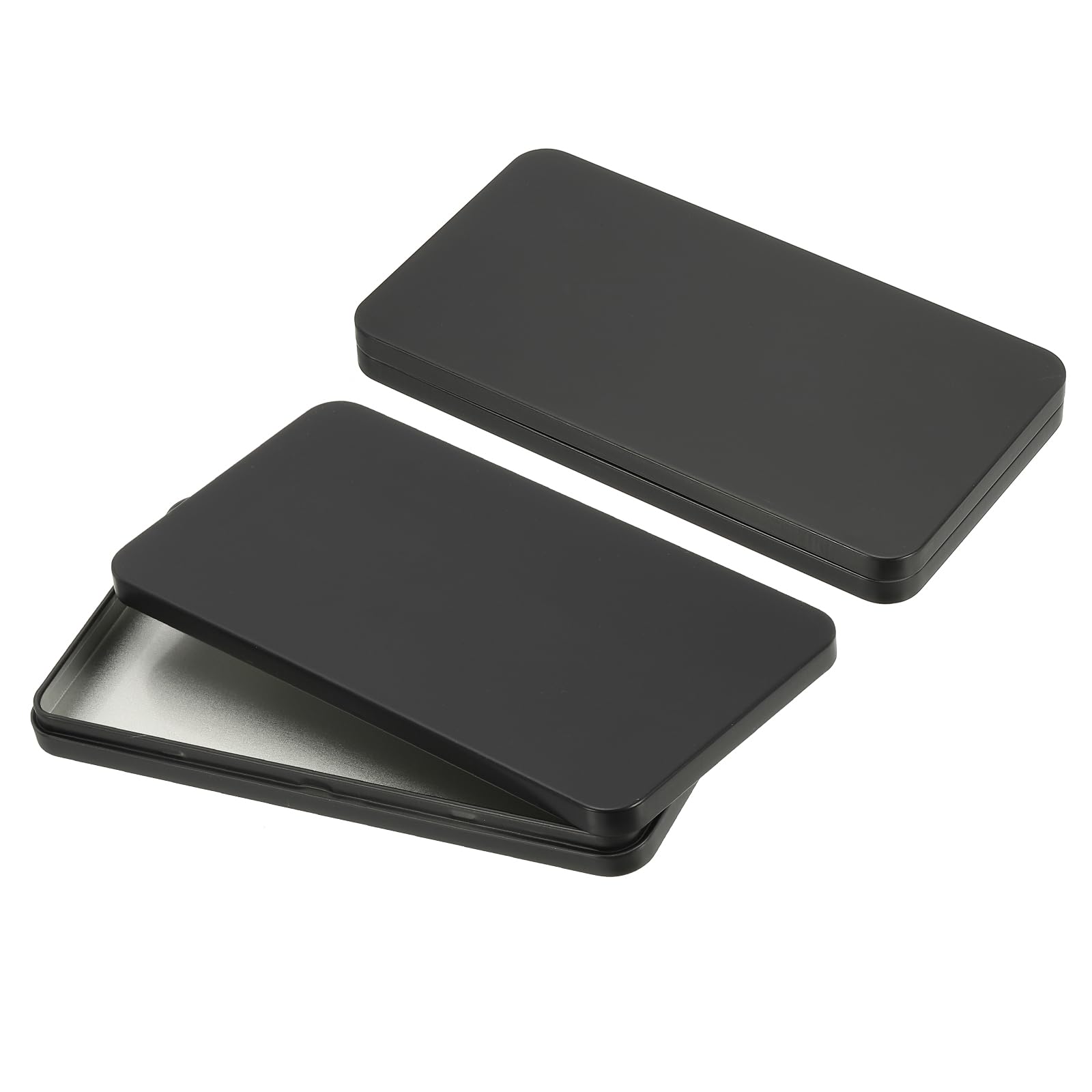 Photo 1 of PATIKIL Small Cash Box, 2 Pcs Money Holder Metal Tin Box Cash Tray Money Organizer Case for Cash Ticket Credit Card Check Gift, Black