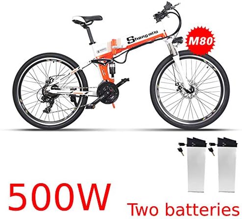 XXCY 500w/350w Electric Mountain Bike 12.8ah ebike Folding mtb Bicycle Shimano 21Speeds Two Batteries