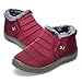 Letter Warm Fur Lining Slip On Flat Ankle Snow Boots Warm Shoe For Women