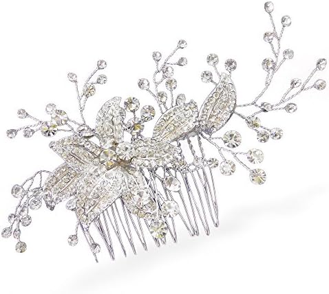 WOW GOOD Handmade Silvery Bridal Wedding Hair Comb With Rhinestones