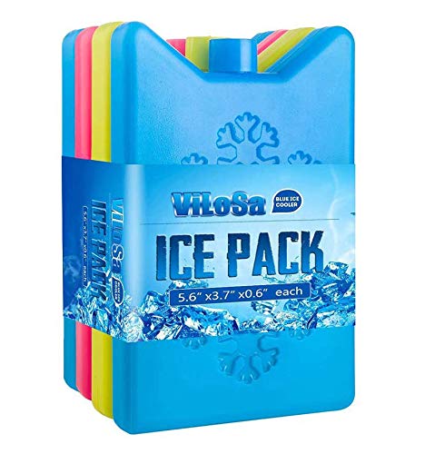 Photo 1 of ViLoSa Ice Packs Lunch Box and Cooler Reusable ice Pack Keeps Food Cool Longer time Large ice Pack- Durable - Perfect Size - No Leaks - No Smells - 4-Pack