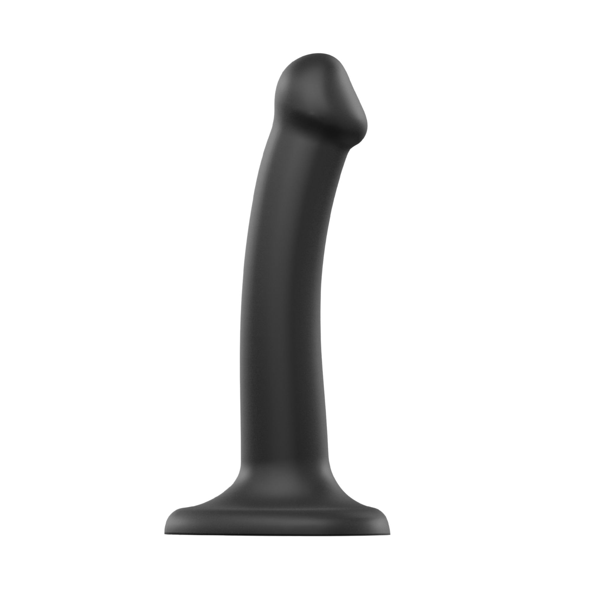 Strap-On-Me - Bendable Dildo - Semi-Realistic Sex Toy - Dual Density Silicone - Powerful Suction Cup - Phthalate-Free - Hypoallergenic - Black - Size S 6013137