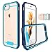 TIAMAT iPhone 6S Plus Case, TOTU Hybrid Bumper Scratch Proof [Crystal Clear] Protective Case with Clear Back Panel for Apple iPhone 6 Plus (2014) / iPhone 6S Plus (2015), DarkBlue/Sky Blue