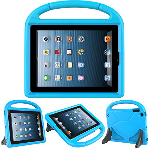 Kids Case for iPad 2 3 4 - TIRIN Shock Proof Convertible Handle Light Weight Durable Super Protective Stand Cover for iPad 4, iPad 3 & iPad 2 2nd 3rd 4th Generation Tablet,Blue