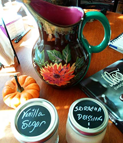 image for Well Tile Chalkboard Labels Pack of 72 Round Chalkboard Mason Jar Lid 