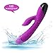 G-Spot Rabbit Waterproof Rechargeable Dildo Vibrator Adult Sex Toys for Women - Adorime Silicone Clitoris Vagina Stimulator Massager with 50 Speed Sex Things for Couples - Purple