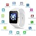 Hiwatch Bluetooth Android Smart Watch Phone Watch with 8GB Micro SD Card, White (not including SIM Card)