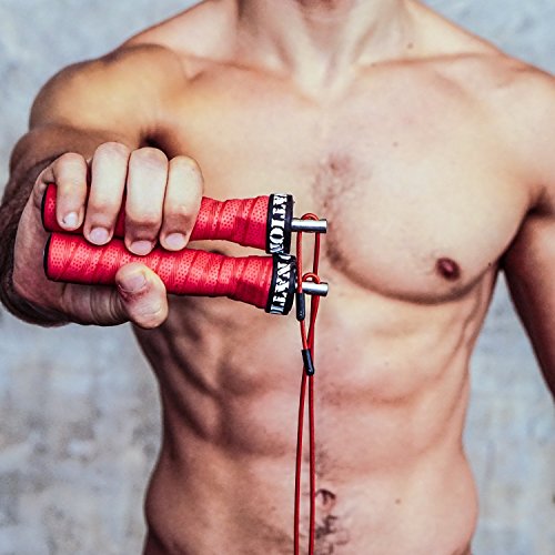 WOD Nation Attack Speed Jump Rope - Adjustable Jumping Ropes - Unique 2 Cable Skipping Workout System - 1 Thick and 1 Light 10' Cable - Perfect for Double Unders - Fits Men and Women - Thumbnail 3