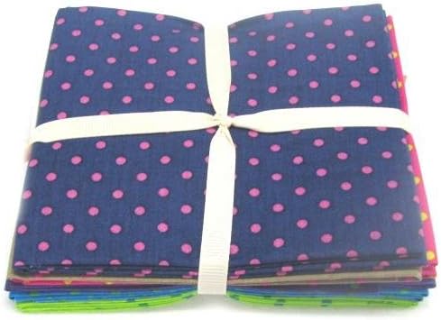 Craft Cotton Company Q1739 Cotton Funky Spot Quilting Fat Quarter 6 Piece Bundle