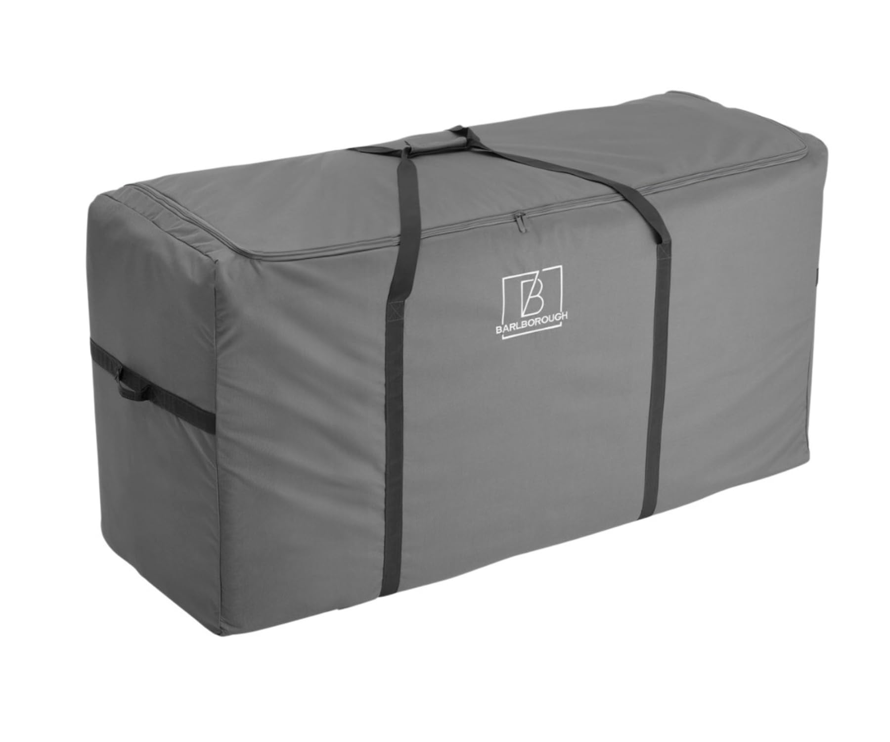 Barlborough Garden Cushion Protective Storage Bag Cover | Medium 120 x 50 x 68cm | Waterproof Resistant with Zips for Outdoor Furniture Sofa Cushions Grey