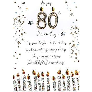 Amazon Com Male Age 80th Birthday Pretty Hand Finished 80 Today