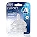 Chicco NaturalFit Nipple 0M+ Straight Slow Flow, 2PC, BPA-Free Baby Bottle Nipple