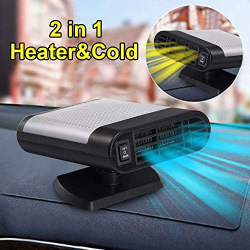 Portable Car Heater Car Defroster with Air Purification 12V 150W Auto Car 30 Seconds Fast Heating Defrost Defogger Demister Vehicle Ceramic Heater Fan for Windshield (Black)