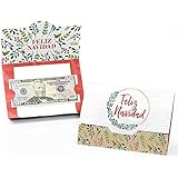 Big Dot of Happiness Feliz Navidad - Holiday and Spanish Christmas Party Money and Gift Card Holders - Set of 8