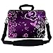 Meffort Inc 15.6 Inch Neoprene Laptop Bag – Water Resistant, Reinforced Zipper, Adjustable Shoulder Strap, Extra Side Pocket, Fits 15 to 15.6 Inch Laptops - Purple Butterfly Heart
