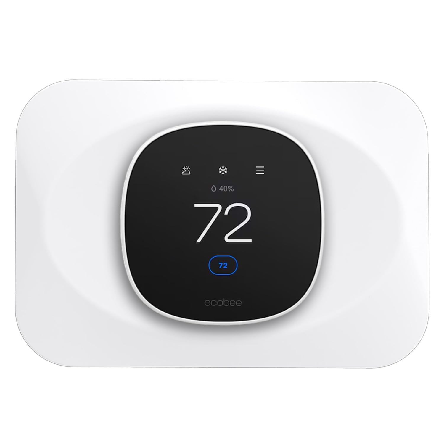 Photo 1 of Wall Plate Cover Compatible with New 2025 Ecobee Smart Thermostat Essential, Practical Ecobee Thermostat Trim Kit, Programmable WiFi Thermostat Accessory (1, Pure White)