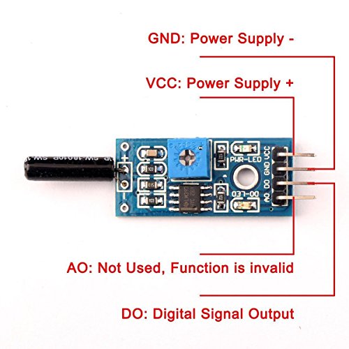 WINGONEER 5PCS High Sensitive vibration sensor module SW-18010P alarm sensor module