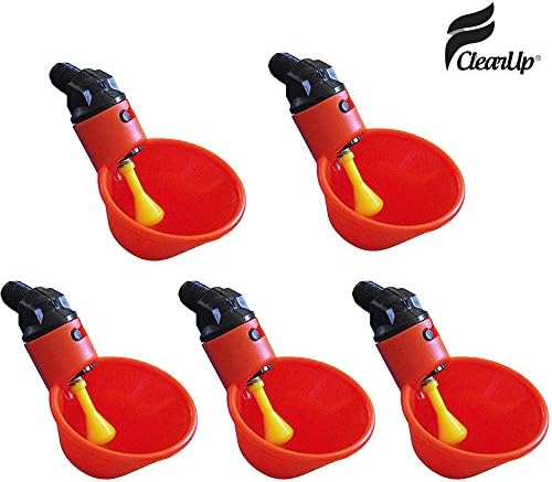 FClearup 5 Pack Poultry Water Drinking Cups- Chicken Hen Plastic Automatic Drinker