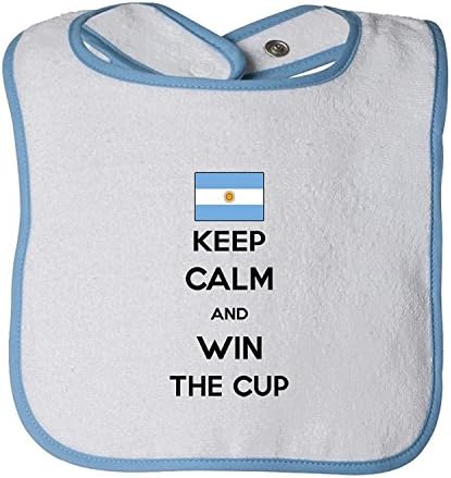 Argentina Keep Calm Win The Cup Soccer Tot Contrast Trim Terry Bib Fornate
