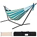 Lazy Daze Hammocks Double Hammock with Space Saving Steel Stand Includes Portable Carrying Case and Head Pillow, 450 Pounds Capacity (Oasis Stripe) primary