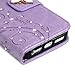 iPhone SE Case,iPhone 5S Case,iPhone 5 Case - Mavis's Diary 3D Handmade Wallet Bling Crystal Diamonds Butterfly Fashion Floral PU Leather with Hand Strap Magnetic Clasp Card Holders