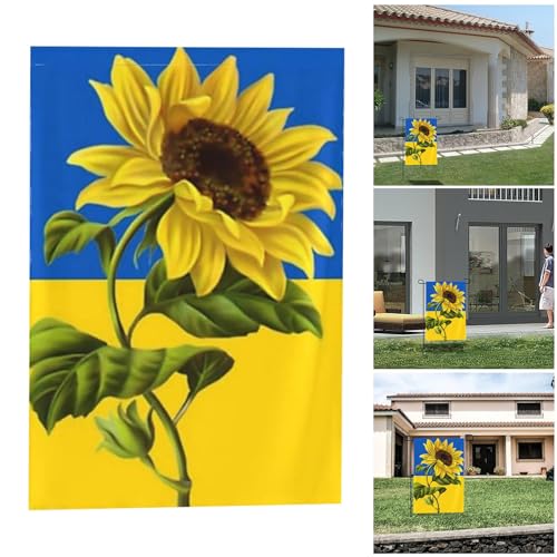 Ukraine Garden Flag,Ukrainian Flag Outdoor,Sunflower Patriotic Garden Flag,Support Ukraine Yard Sign,Ukraine Yard Flag For Outdoor Home Yard Patio Bedroom Decoration Wall Hanging Sign (45X30CM)