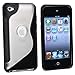 Unique Transparent S Shape Protective Case for iPod touch 4G (Solid Black)