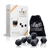 LUX Essentials Whiskey Diamonds - Set of 9 Hand Made Diamond Shaped Whiskey Stones, Scotch Rocks or Wine Chillers