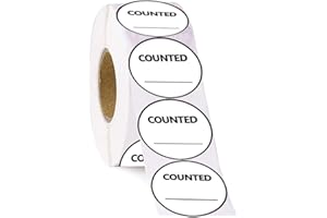 TOP LABEL 500 Pcs Counted Inventory Label,2 Inch Permanent Adhesive Labels,Warehouse Inventory Control Stickers for Shipping and Inventory,Roll