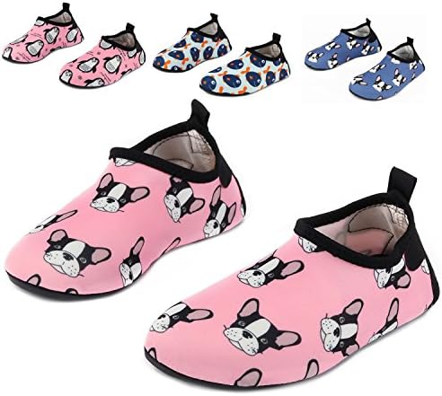 Yidomto Kids Water Shoes, Quick Dry Barefoot Socks for Toddler Boys &amp; Girls on Beach Swim Pool(Pink/dog-22/23)