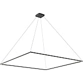 Kuzco Lighting Piazza 72" Pendant | Black Finish | Frosted Silicone Diffuser | Modern LED Linear Pendant Light Fixture | Alum