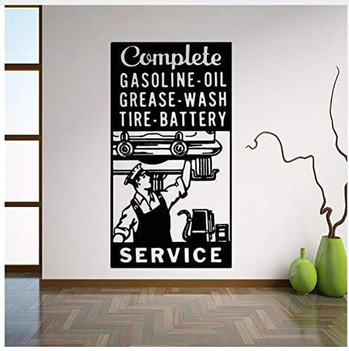 Car Service Station Logo Wall Decal Garage Sign Wall Art Sticker,Mechanic Repair Service Wall Decoration Mural Waterproof Removable 30X57cm
