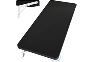 Neoaider Wall Mounted Folding Table 39.4”L x 19.7”W, Laundry Folding Table with Heavy Duty Metal Collapsible Shelf Brackets, 220 LBS Capacity, Wall Mounted Desk Fold Down for Small Spaces, Black
