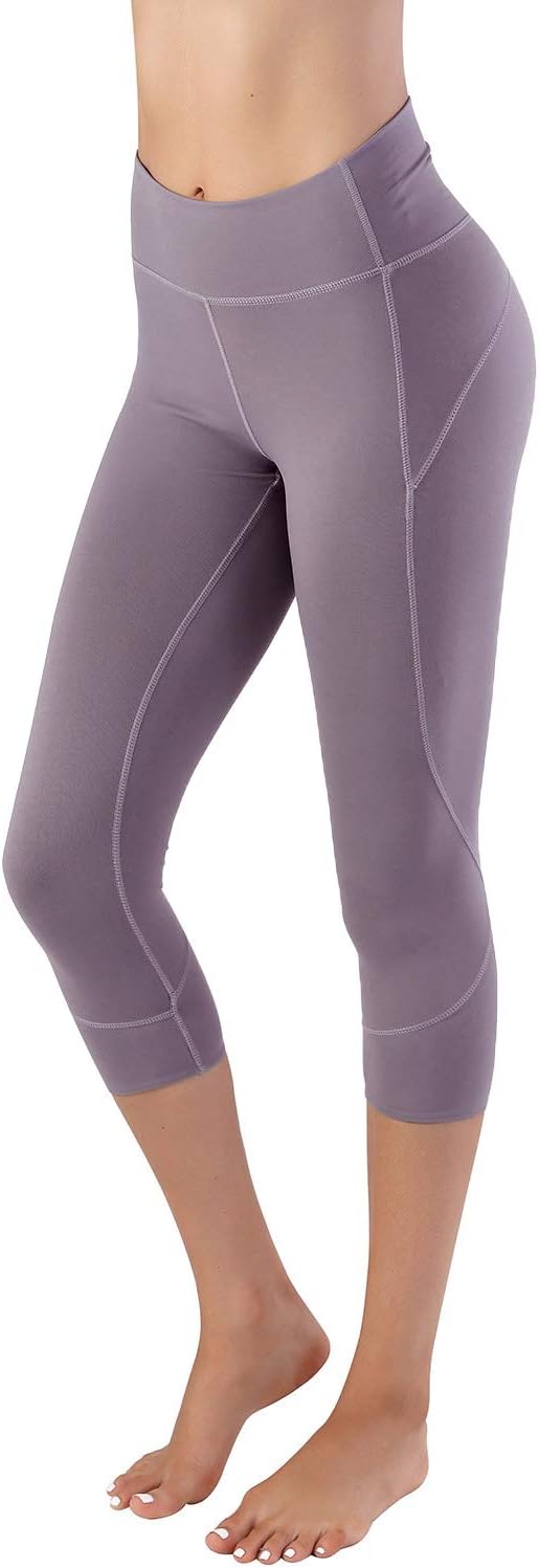 Splendor flying Women's Yoga Capri Legging Inner Pocket Non See-Through Fabric Leggings