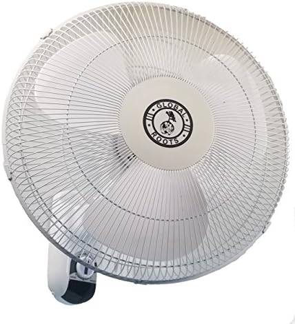Global Roots 16" Wall-Mount Oscillating Fan, High Airflow