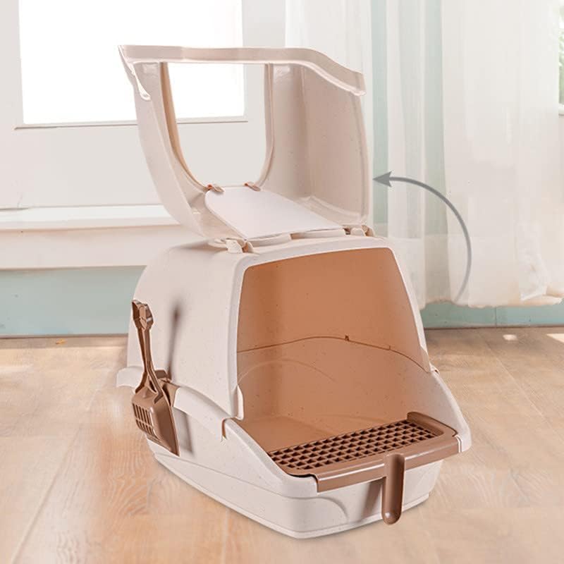 ORCHID M® Large Cat Litter Box Closed Cat Toilet Box Pan, Large Hooded Sand Basin Training Kit with Scoop Handle for Cats Kittens Fully Enclosed Splash-Proof Easy to Installation and Clean