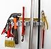 TROLIR Not Yet Another Mop and Broom Holder, Clips Hold Everything Better Than Rollers, Wall Mount by 2 Screws Only, Tools Organizer for Garden, Closet, Garage or Laundry, Configurable 4 Positions, 4 Hooks