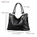 Kattee Women's Vintage Genuine Soft Leather Tote Shoulder Bag (Black, Large)