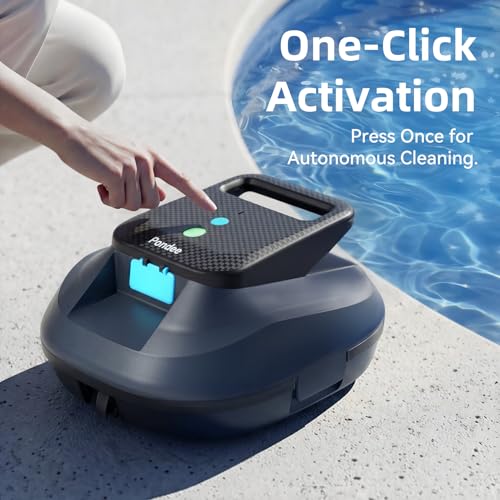 (2026 New) Pondee X2 Robotic Pool Vacuum, Cordless Pool Cleaner with 200-Min Runtime, Auto-Parking, 3.3h Fast Charging, for Above-Ground & Flat-Bottom Inground Pools up to 1290 sq.ft, Blue