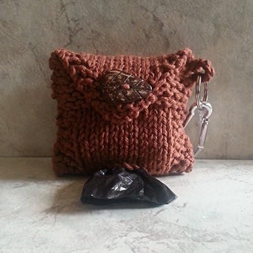 2 Roll Dog Poop Bag Dispenser 1 inch key ring w/carabiner Leaf Coconut Button Clove