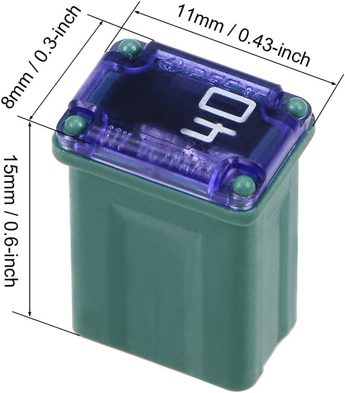 sourcing map Automotive Mini Cartridge Fuse 32V 40A Female Terminal M Case Box for Car Truck 15 x 11 x 8mm - Image 3