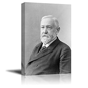 Portrait of Benjamin Harrison (23th President of The United States) - American Presidents Series - Canvas Wall Art Gallery Wrap Ready to Hang - 12x18 inches