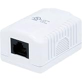Monoprice 1-Port Cat5e RJ45 Surface Mount Box - UL Listed, Dual IDC, 110D/Krone Type Impact, 50u, TAA, No Logo, White