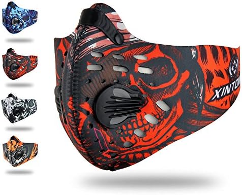 Reliablee Dust Mask, Activated Carbon Dustproof Mask Fitness Mask Allergy Flu Prevention Mask Cycling Mask Filter for Running Bicycling Skiing Outdoor