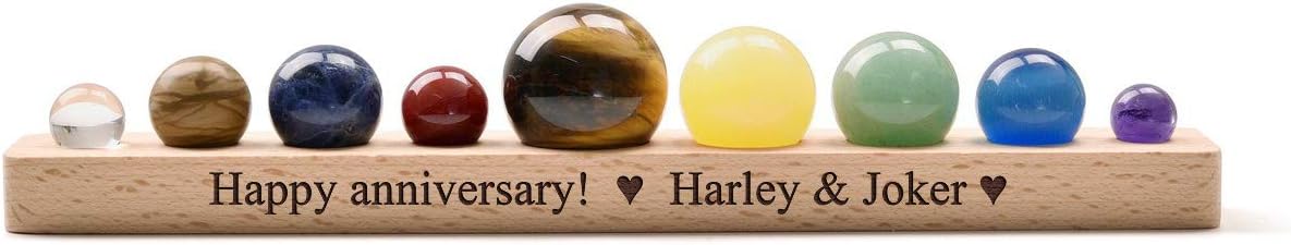 Personalized Nine Planets Solar System Home Office Desk Decoration Chakra Healing Crystal Gemstones Ball Set Natural Stones Collection Creative Gifts