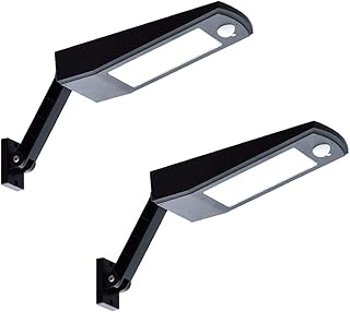 AMY 2 Stücke Solar Led-Leuchten Im Freien, Motion Sensor Nachtlicht Veranda Straße Dekoratives Licht Für Einfahrt Garten Schritt Treppe Zaun Deck,Schwarz